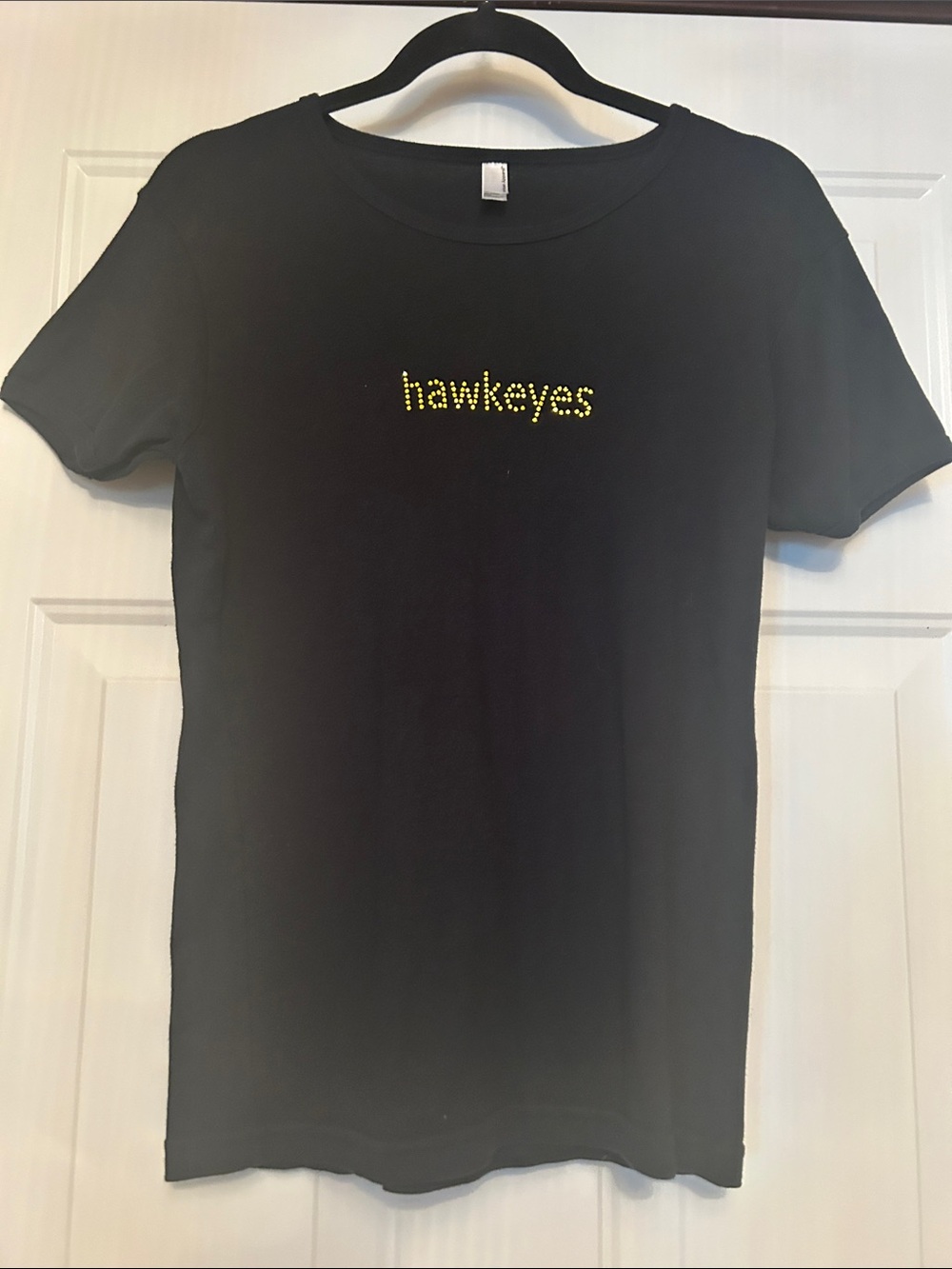 Iowa "hawkeyes" Rhinestone Tee XL Black Casual Glam Minimalist